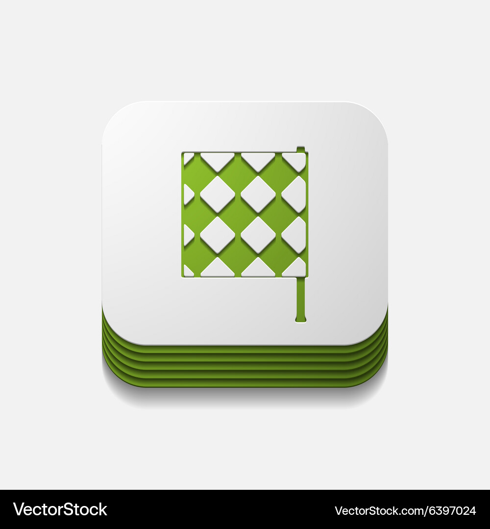 Square button linesman flag Vector Image
