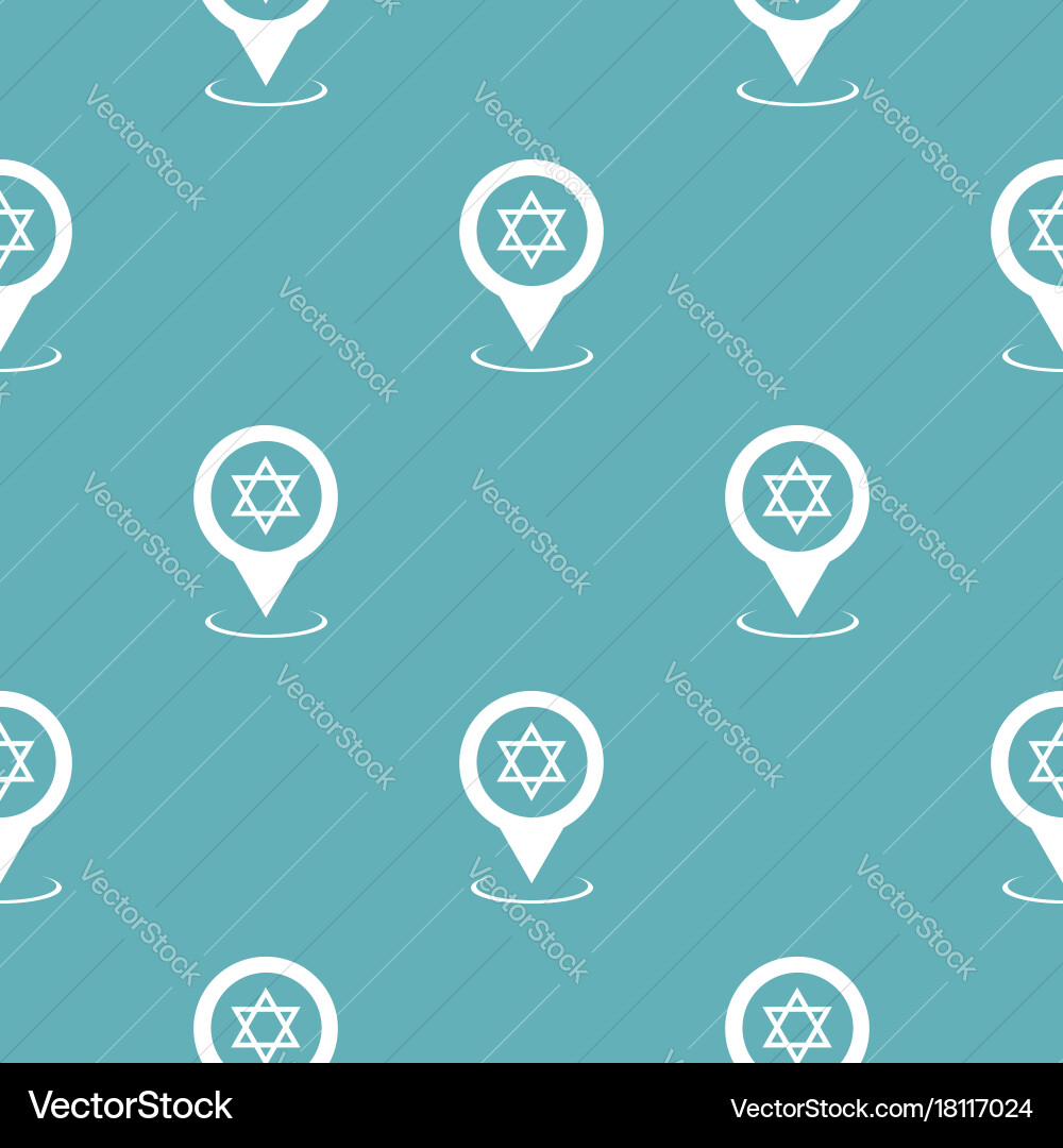 Synagogue map pointer pattern seamless blue vector image