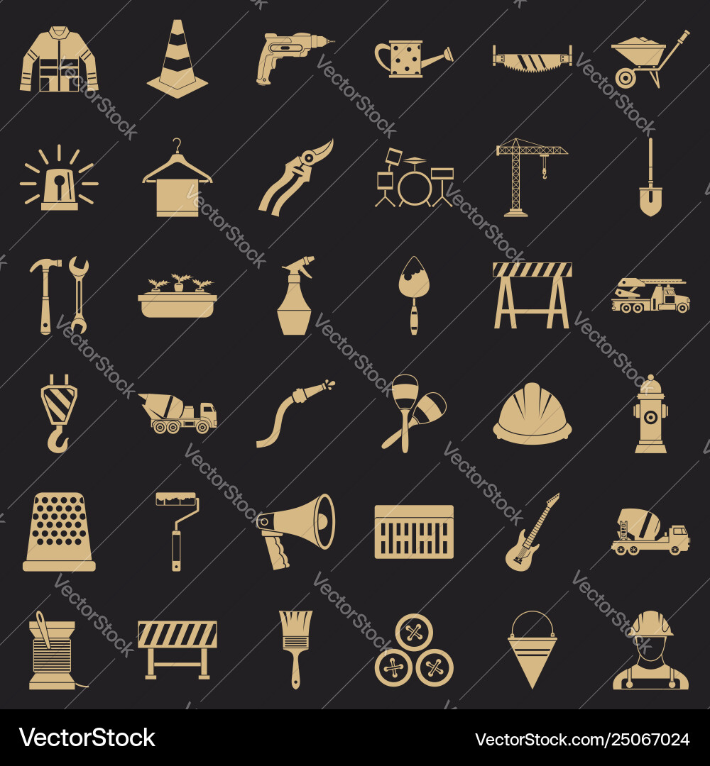 Tool icons set simple style Tool icons set simple style vector image