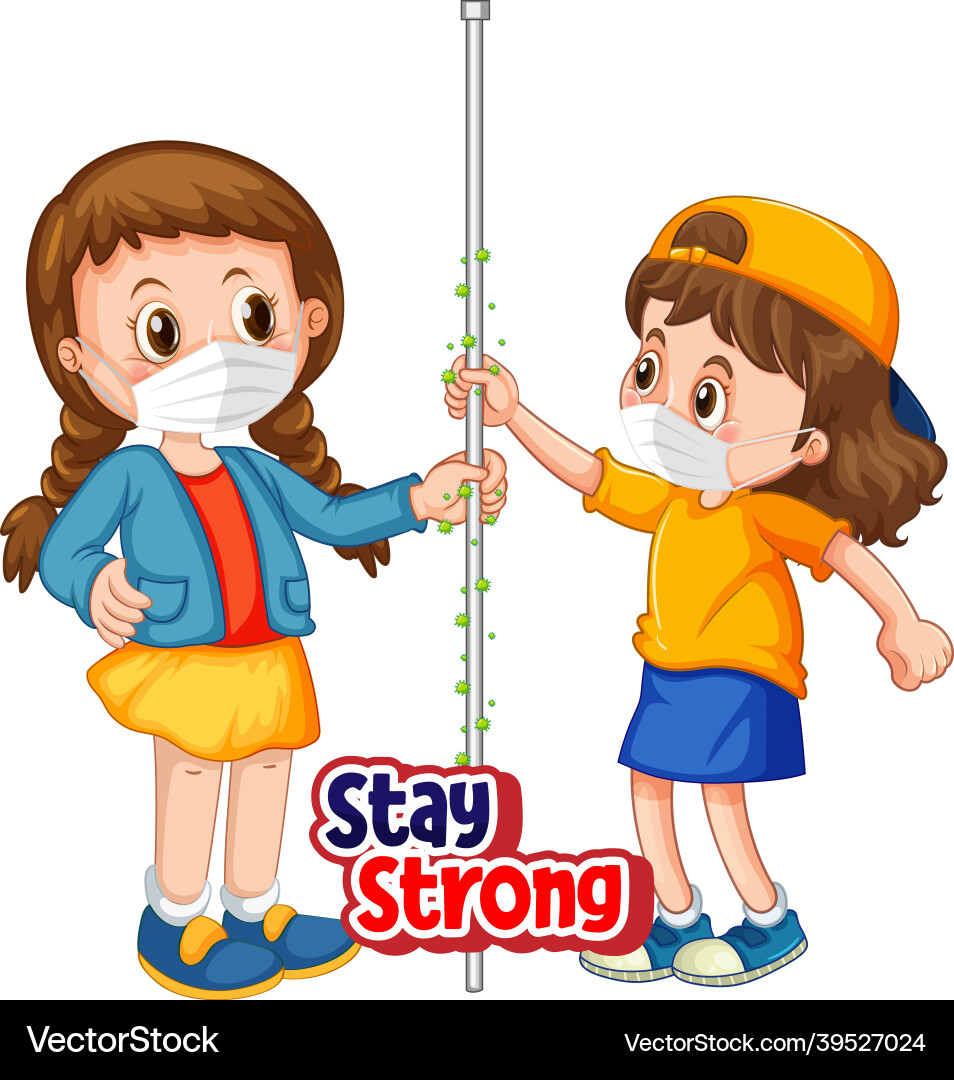 Two kids cartoon character do not keep social Two kids cartoon character do not keep social vector image