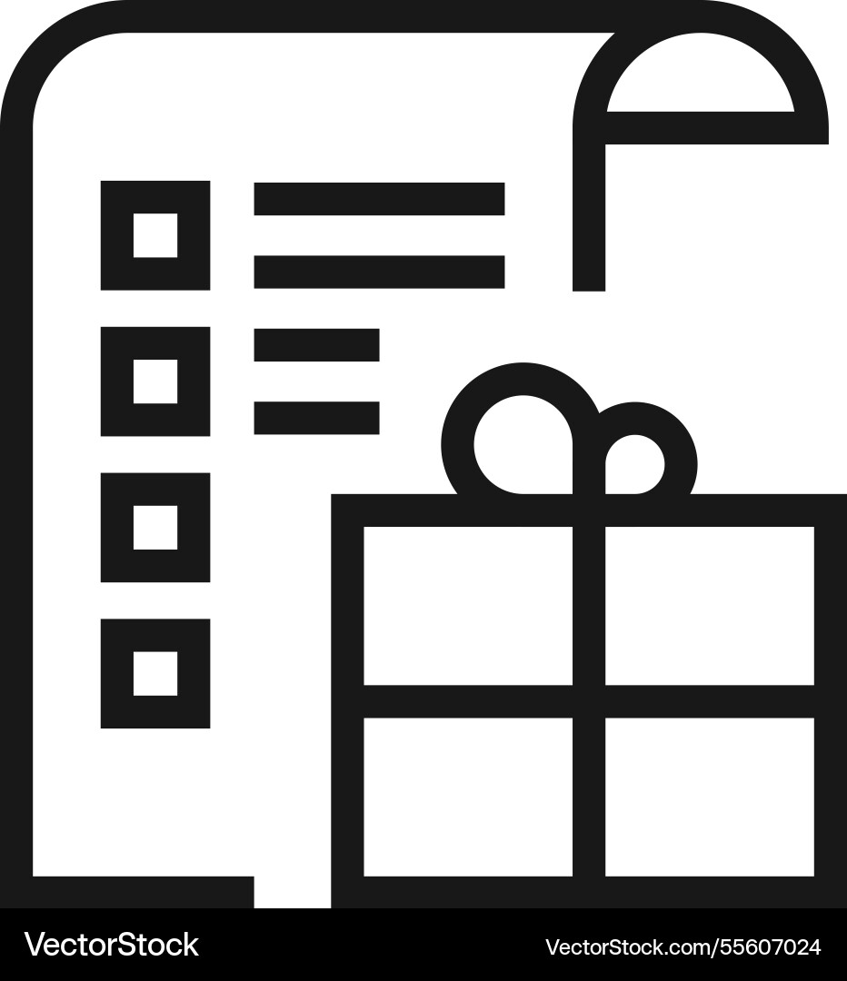 Wish list flat line web icon concept Wish list flat line web icon concept vector image