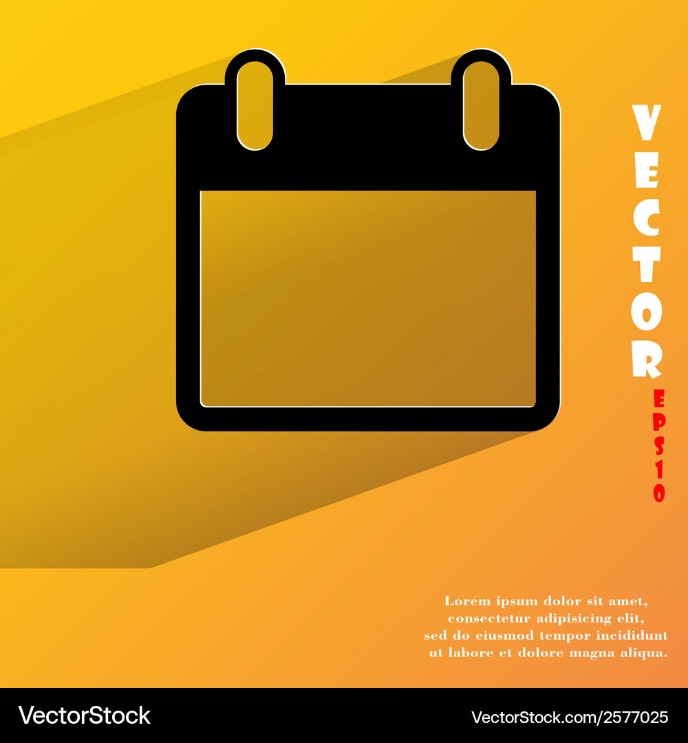 Calendar flat modern web button with long shadow Vector Image