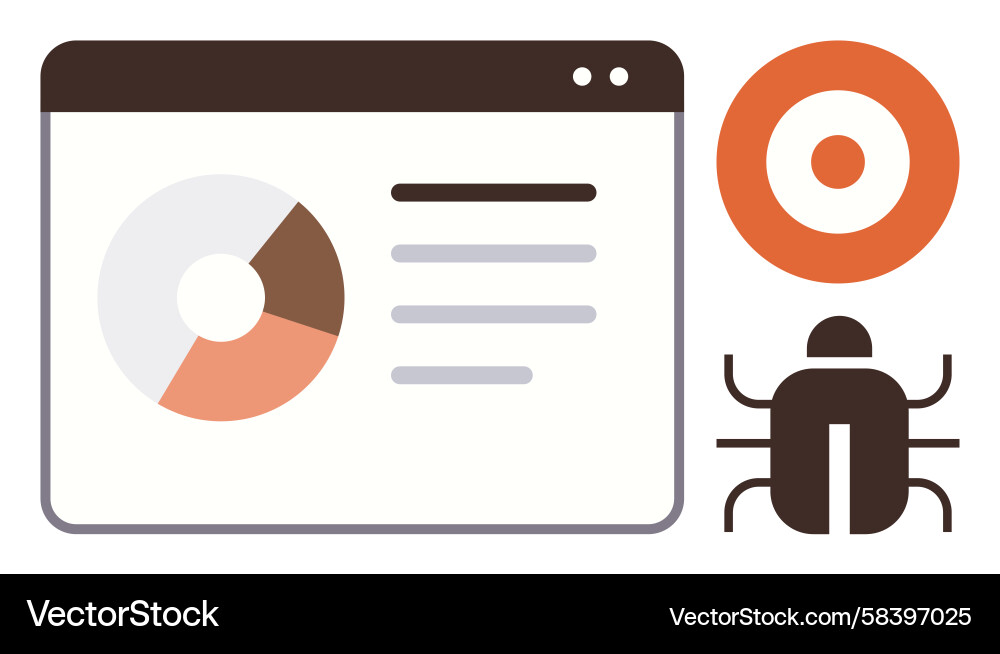 Data analytics with bug detection and target Data analytics with bug detection and target Vector Image
