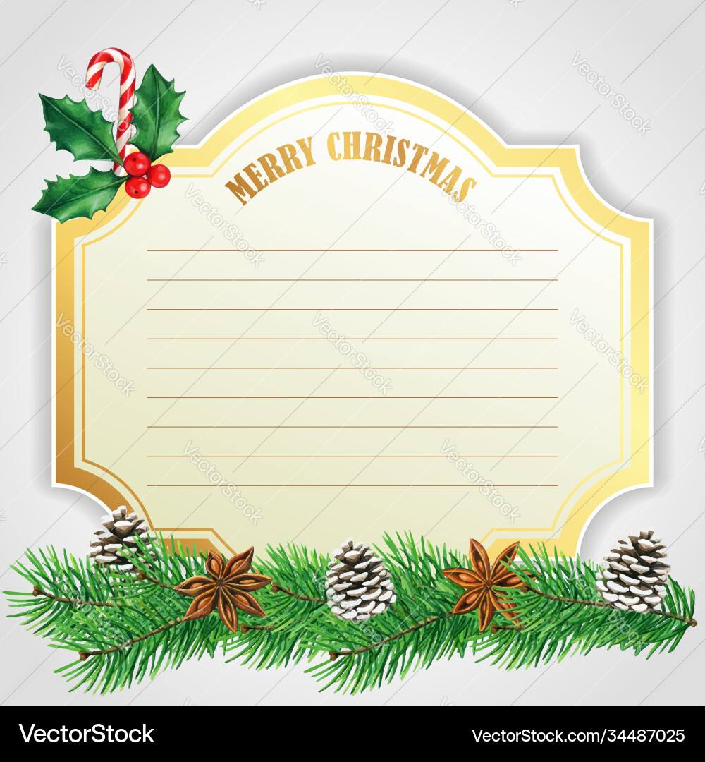 Elegante goldene Weihnachtskarte mit Pinecons Elegante goldene Weihnachtskarte mit Pinecons vektorbild