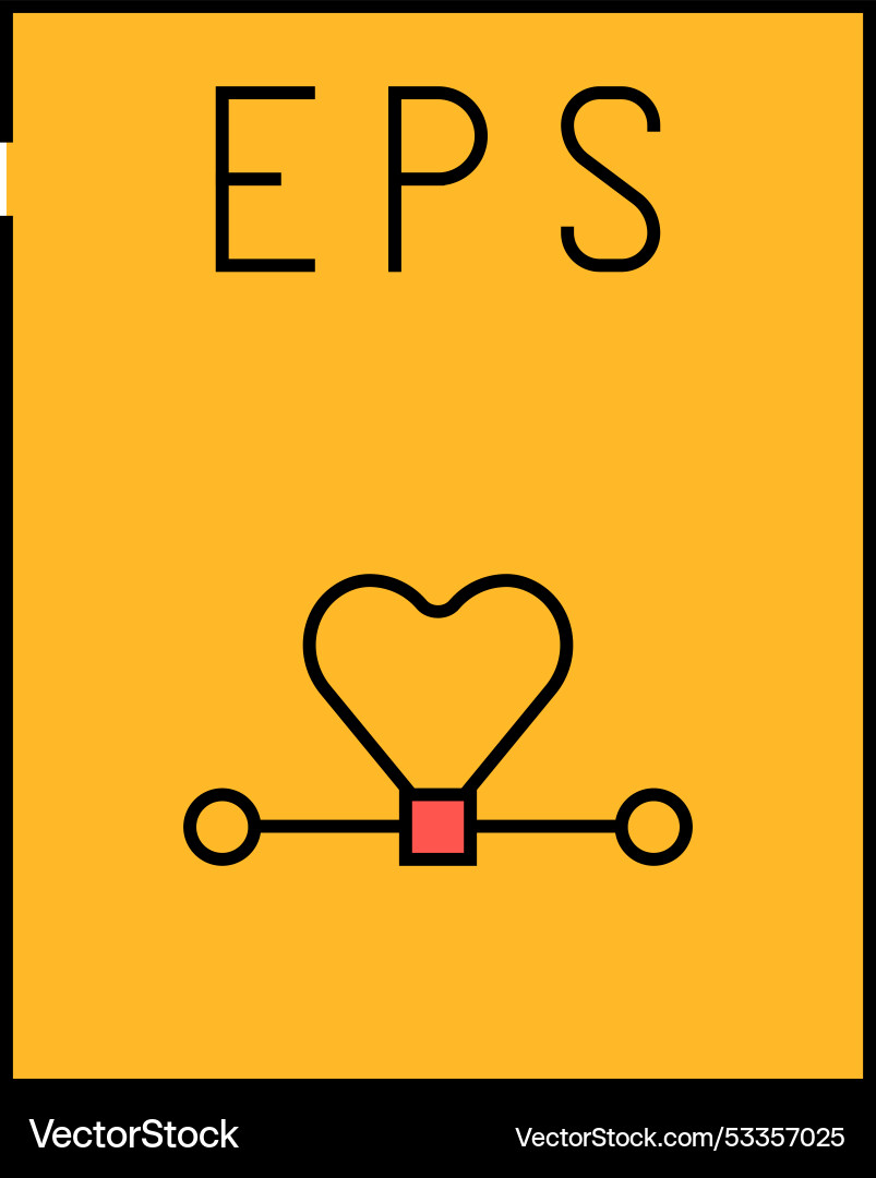 Eps file format document icon color Vector Image