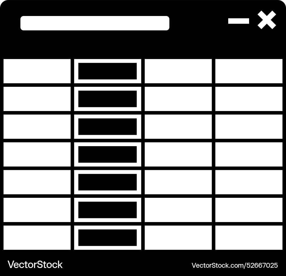Excel grid table icon vector image