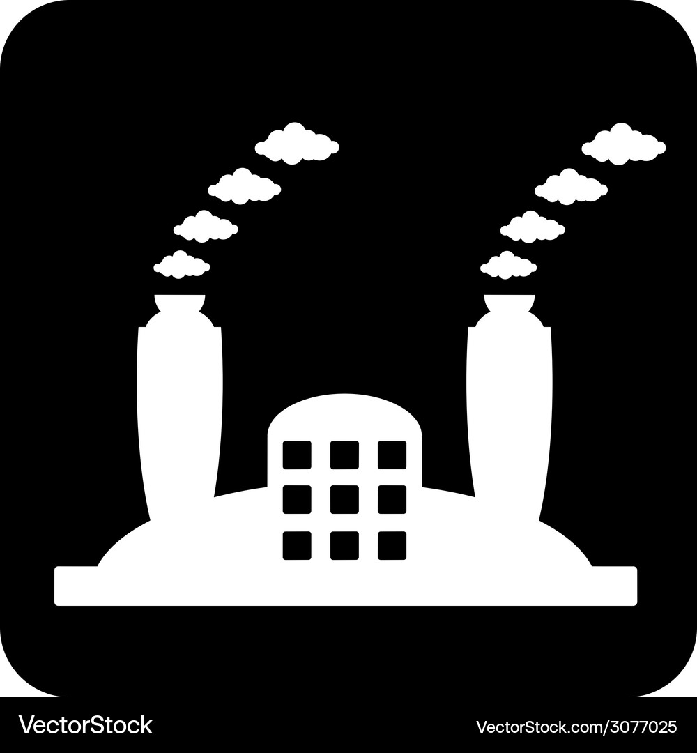 Factory symbol button Vector Image