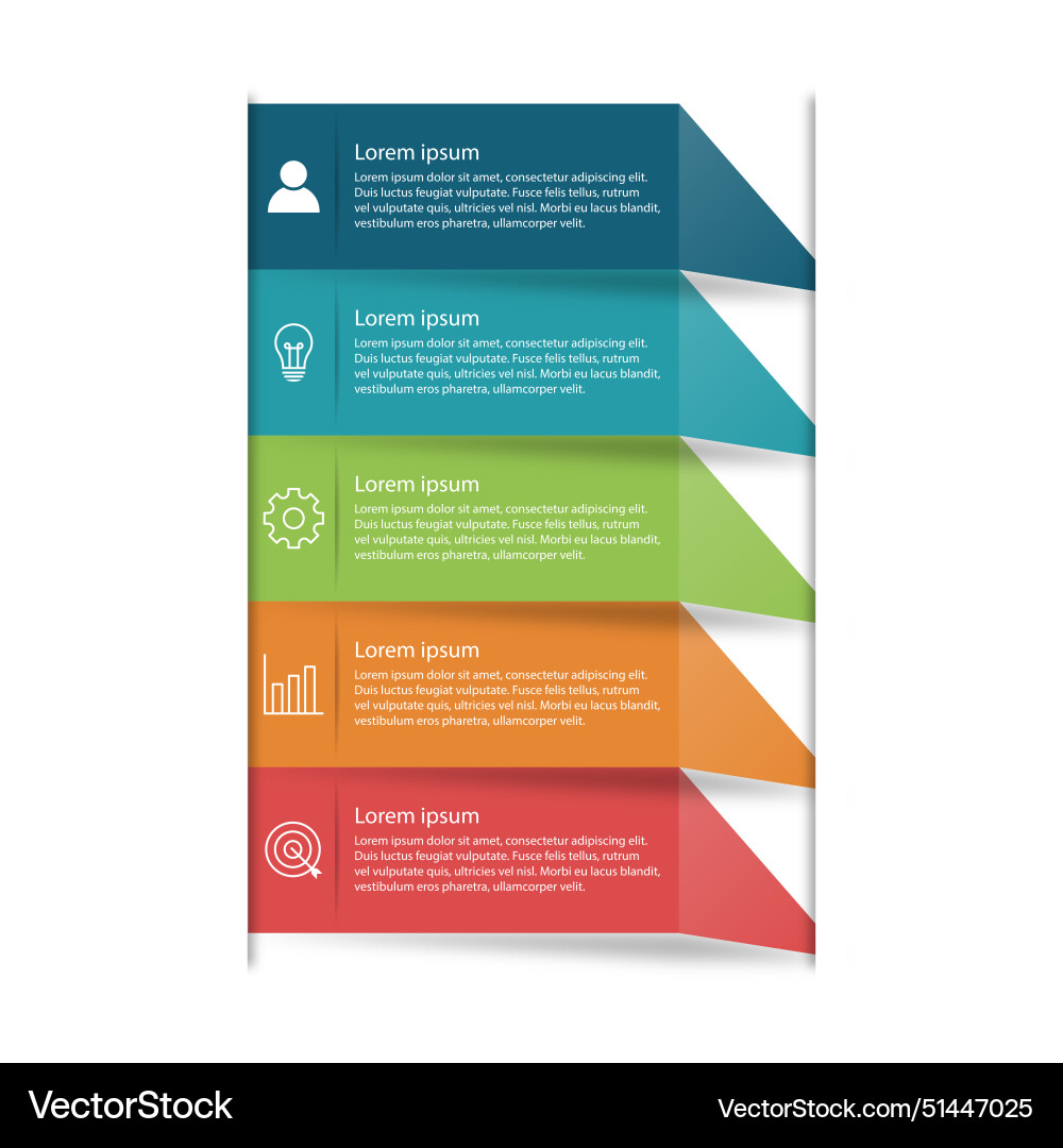 Infographic template with 5 steps workflow Vector Image