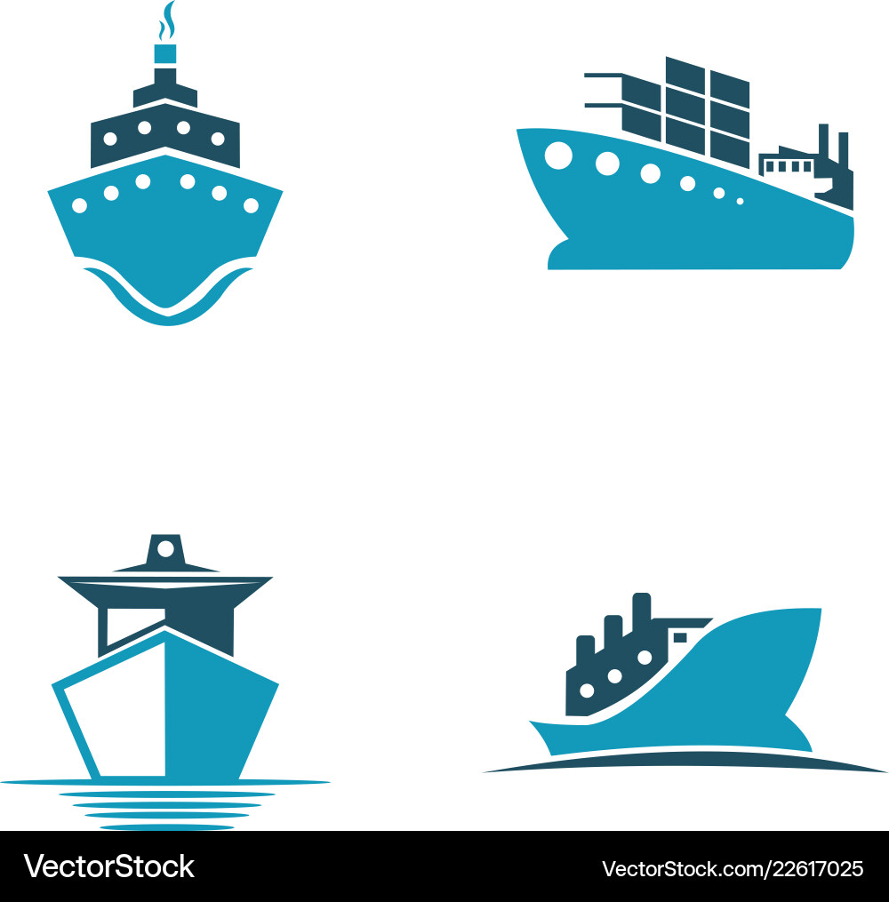 Maritime Ship Icons Vector Image