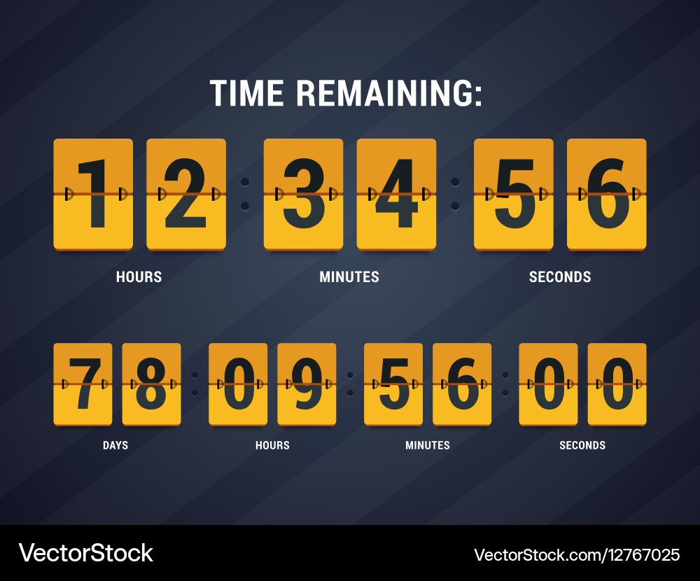 Mechanical Countdown Clock Vector Image