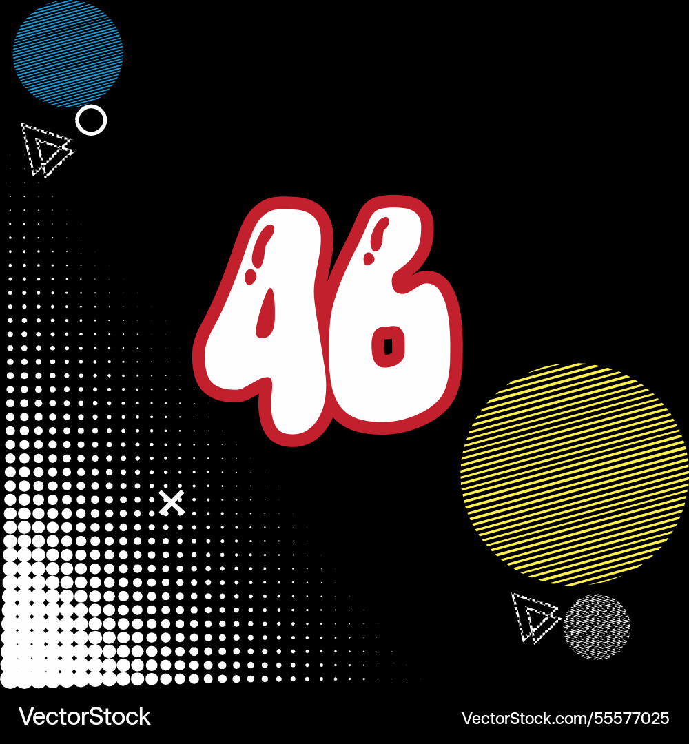 Number font design with decorative dots Vector Image