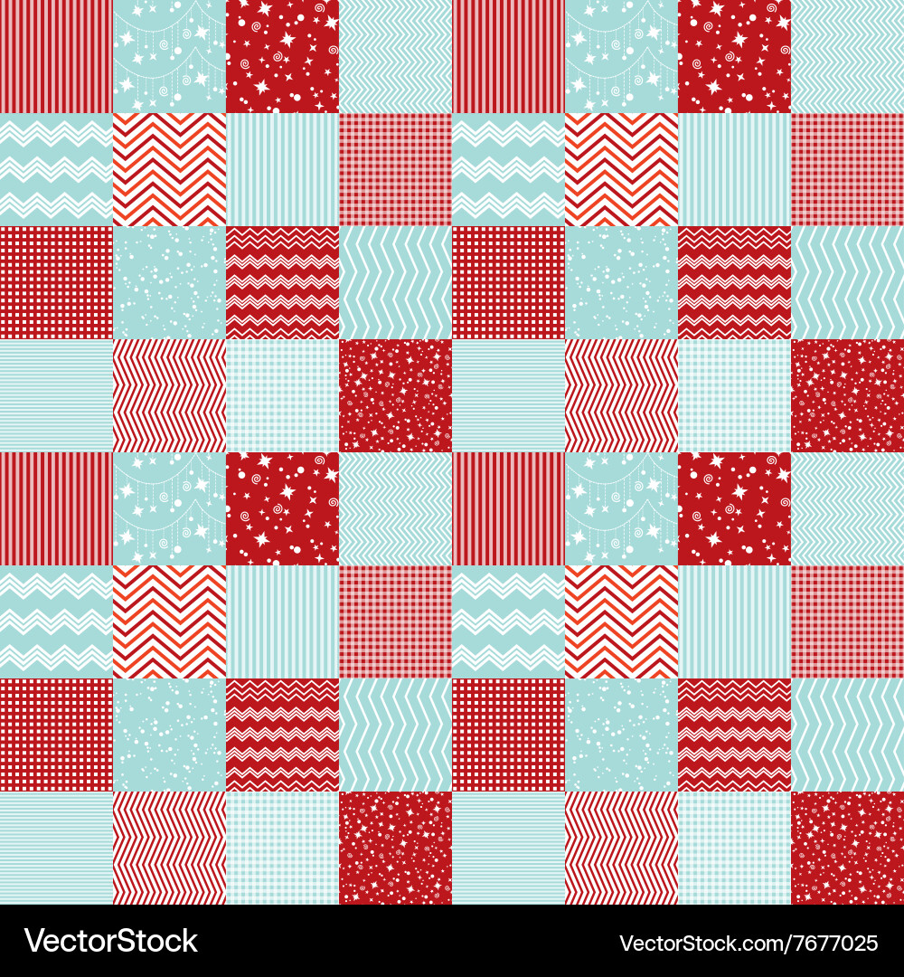 Patchwork Christmas Pattern vector image