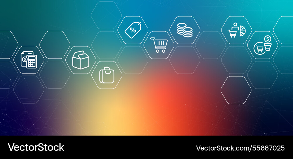 Retail gradient header customer service Retail gradient header customer service vector image
