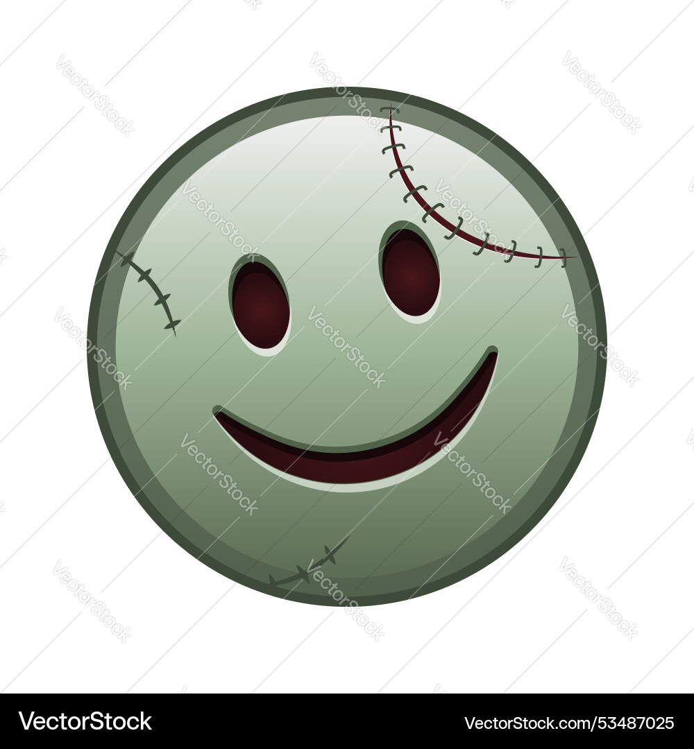 Slightly smiling face large size of zombie Slightly smiling face large size of zombie vector image
