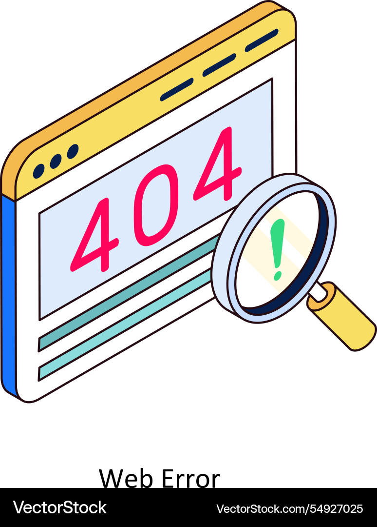 Web error isometric filled Vector Image