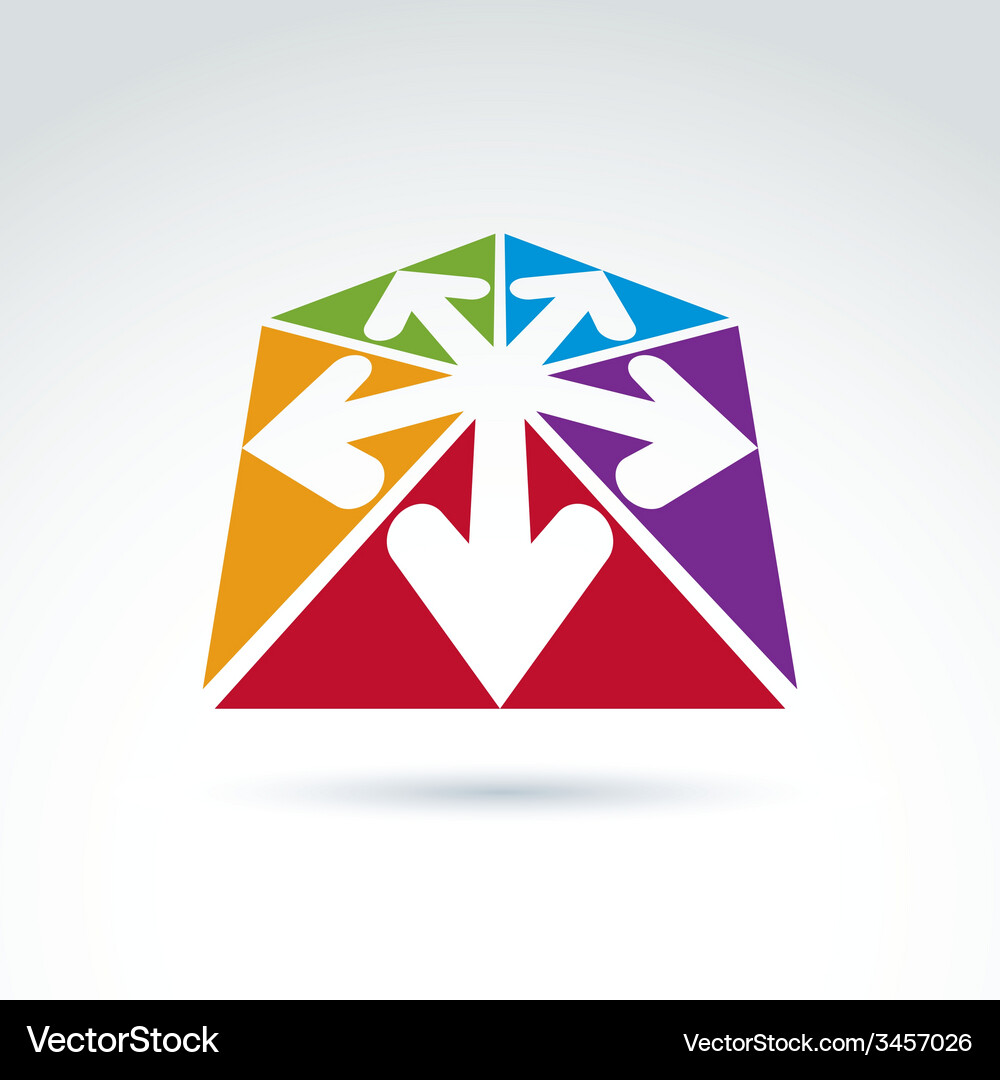 3d abstract emblem with multidirectional arrows Vector Image