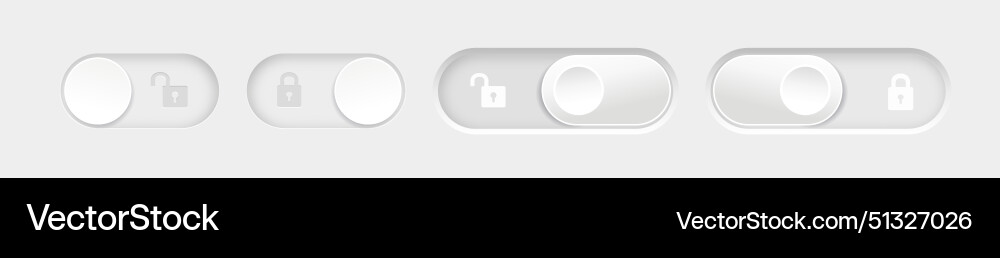 Blocked and unlocked toggle switch buttons vector image