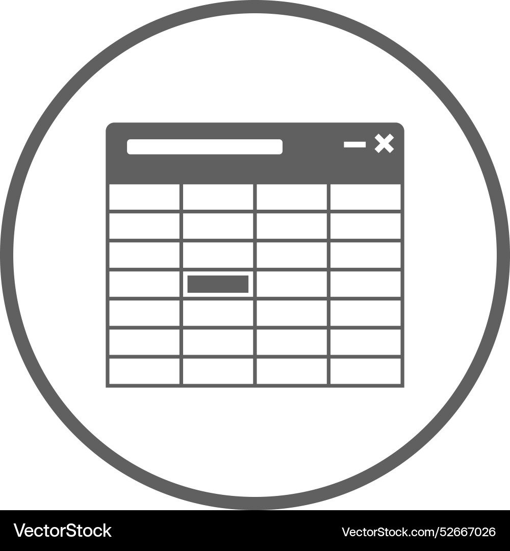Excel grid table icon outline vector image