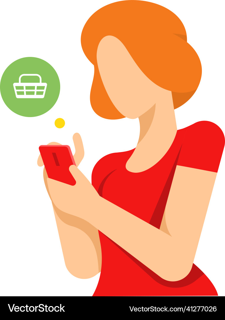 Frau Kunden online shop smartphone Frau Kunden online shop smartphone vektorbild