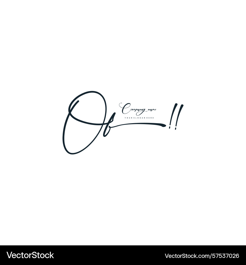 Minimal signature logo design with of initials Vector Image