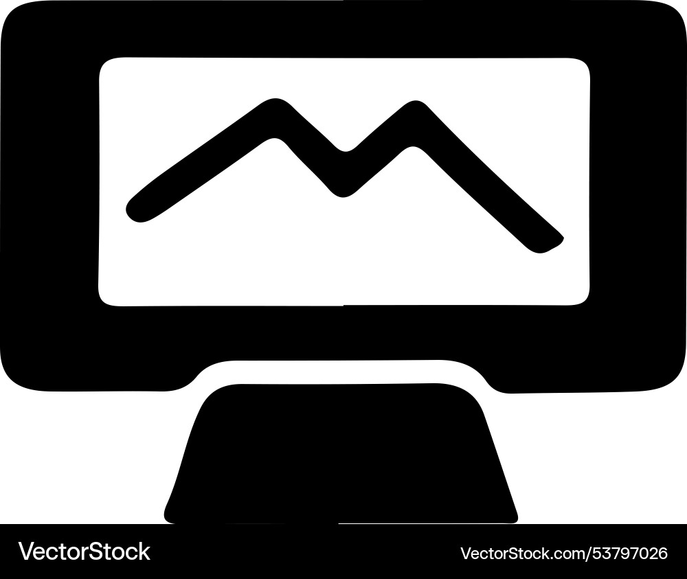 Modern computer monitor design and line art Vector Image
