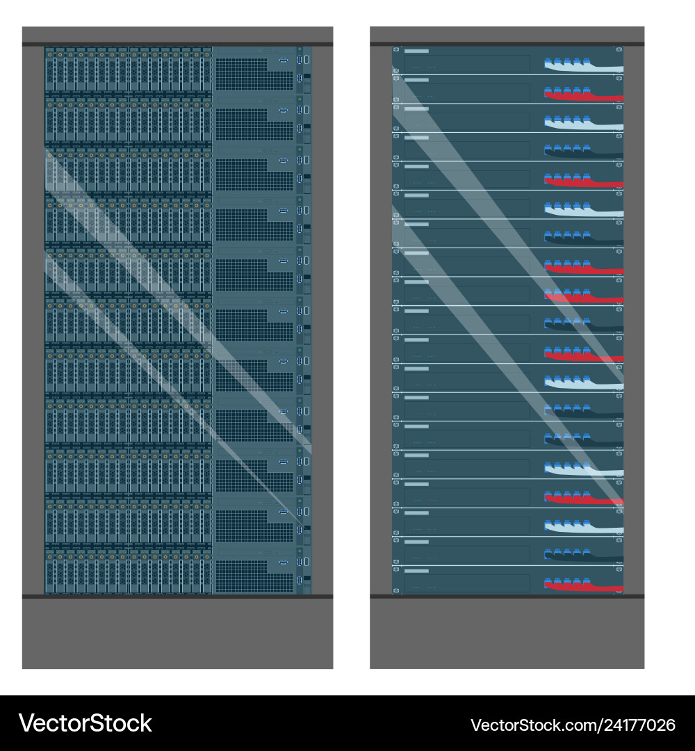 Network workstation server room concept Network workstation server room concept vector image