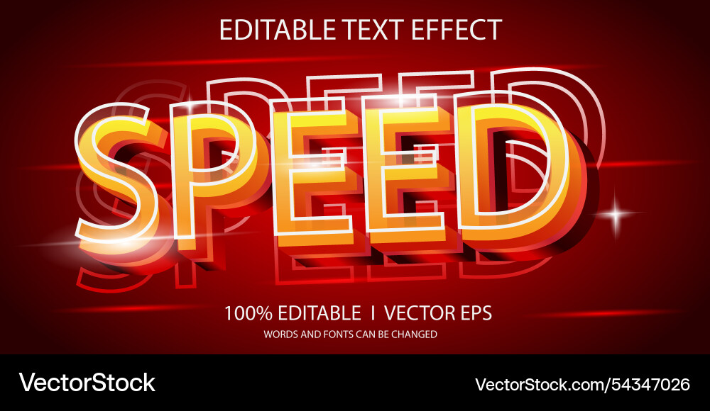 Speed 3d text effect with modern style design Speed 3d text effect with modern style design vector image
