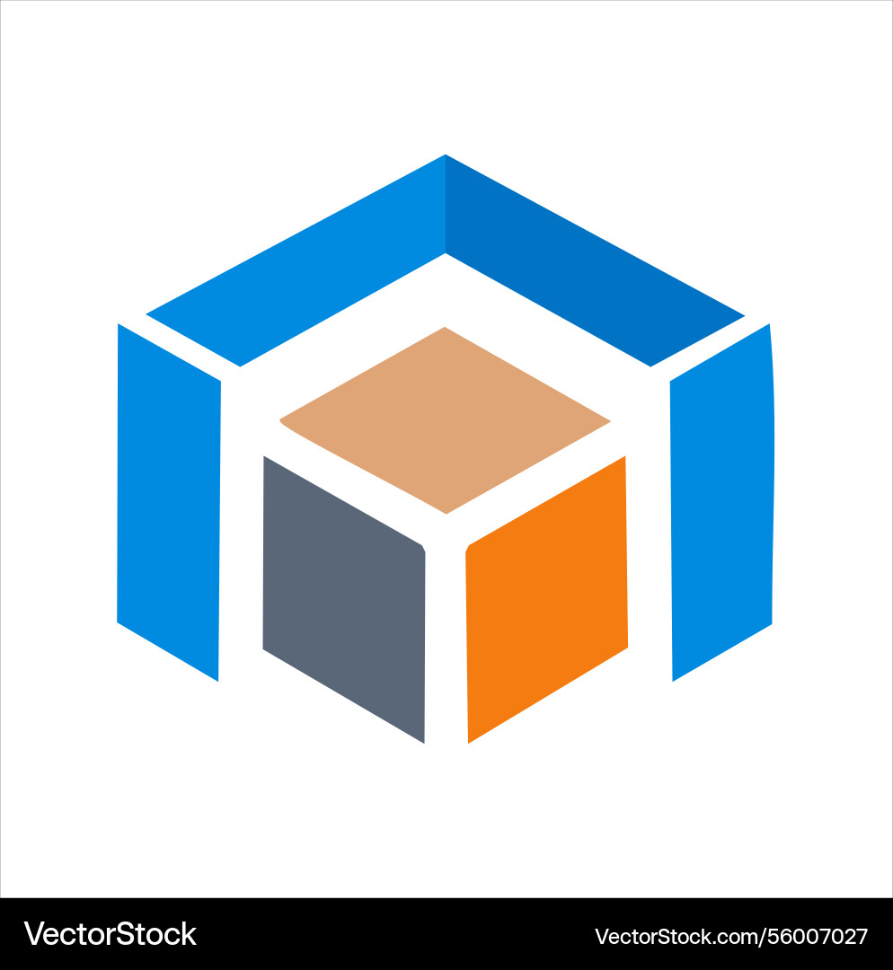 3d modeling icon for design and visualization Vector Image