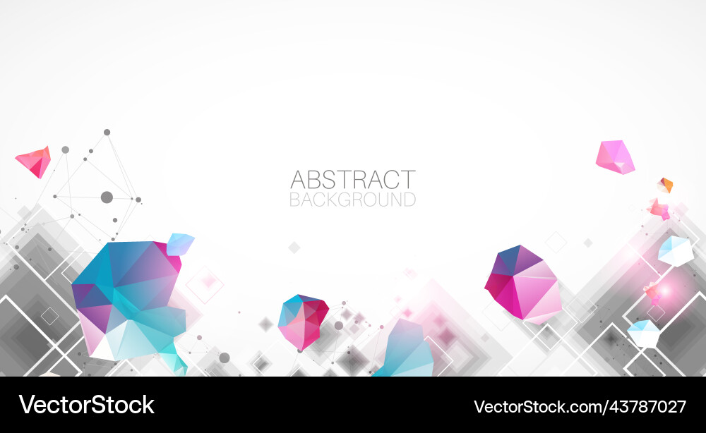 Abstract background with square pattern plexus vector image