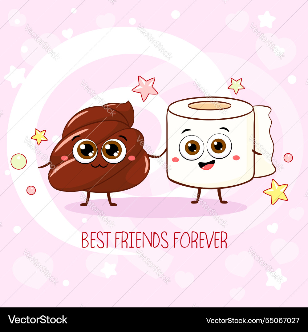 Best friends forever square card with cute Best friends forever square card with cute vector image