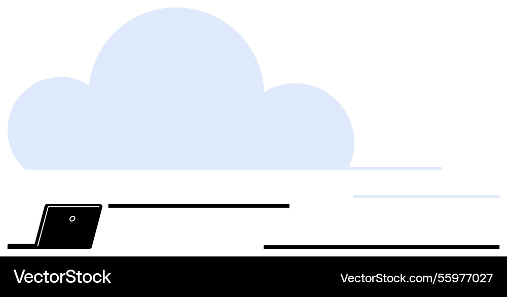 Cloud computing concept with laptop and data Cloud computing concept with laptop and data vector image