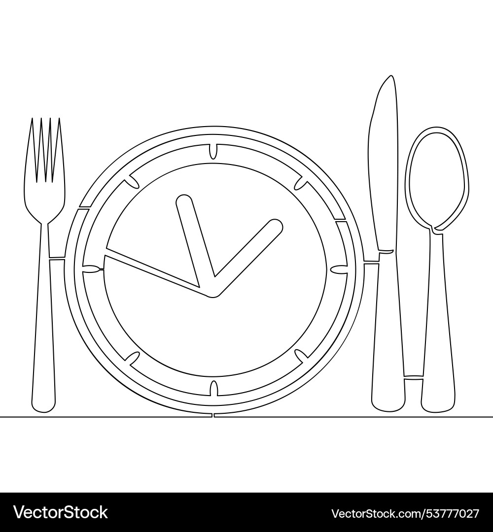 Continuous line drawn intermittent fasting concept Continuous line drawn intermittent fasting concept vector image