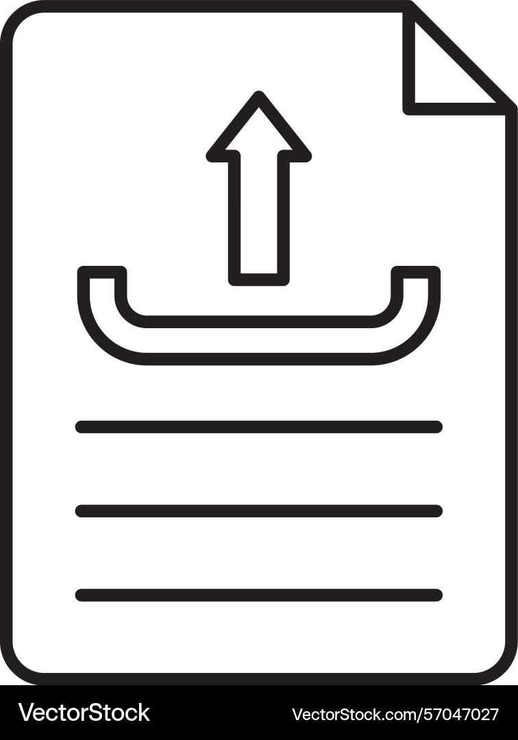 File upload line icon design vector image