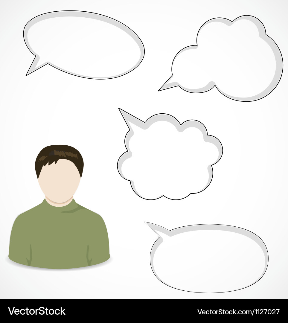 Man and speech bubbles Vector Image