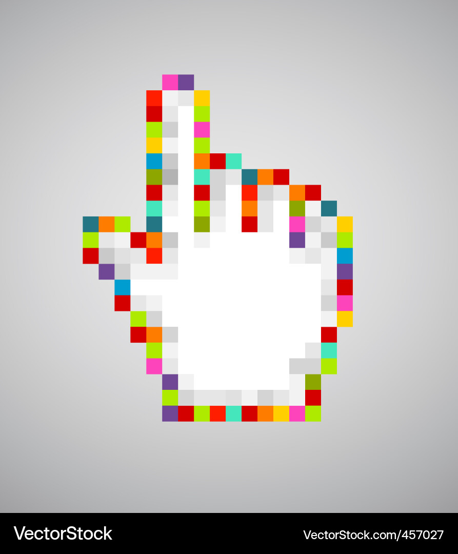 Pixel Cursor Hand Icon Vector Image