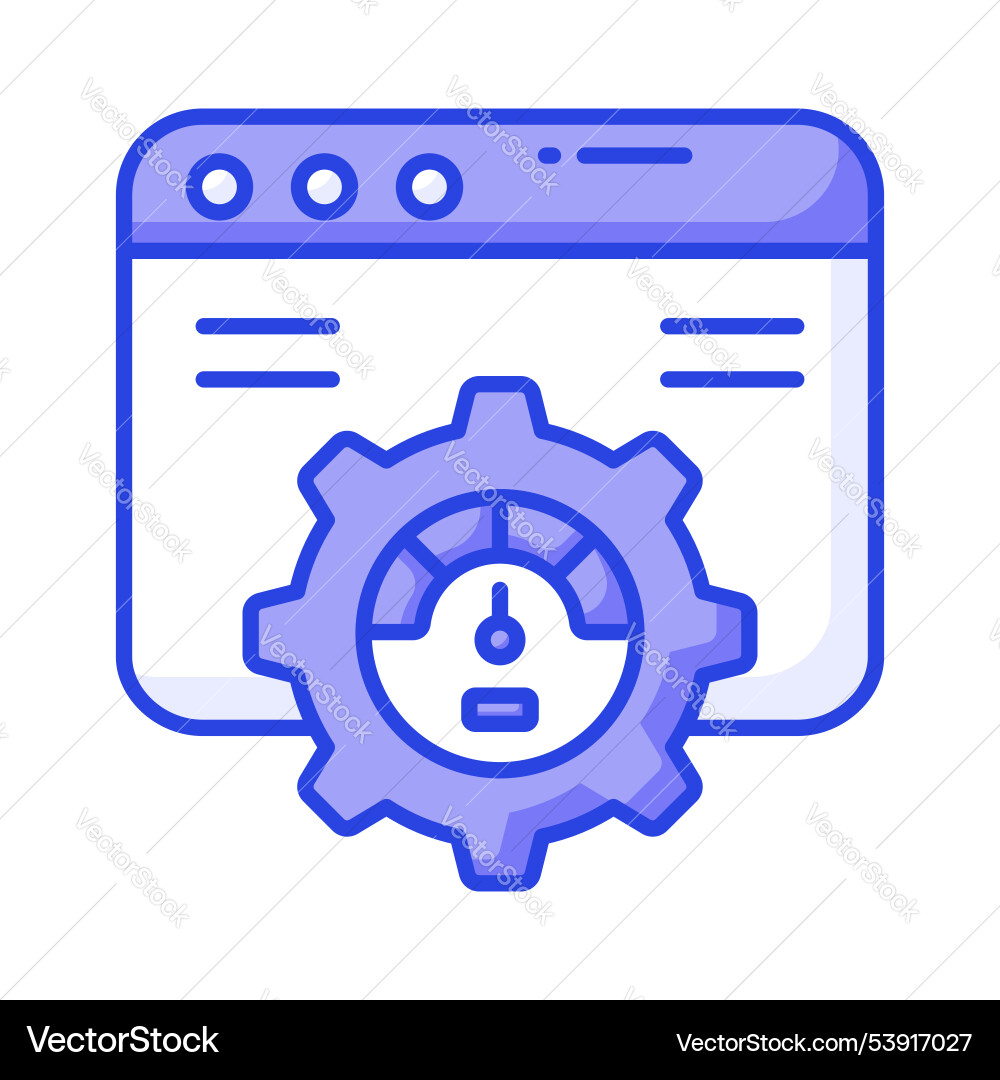 Speedometer with webpage amazing icon of website Vector Image