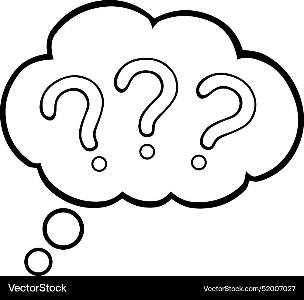 Thought cloud question marks Thought cloud question marks Vector Image