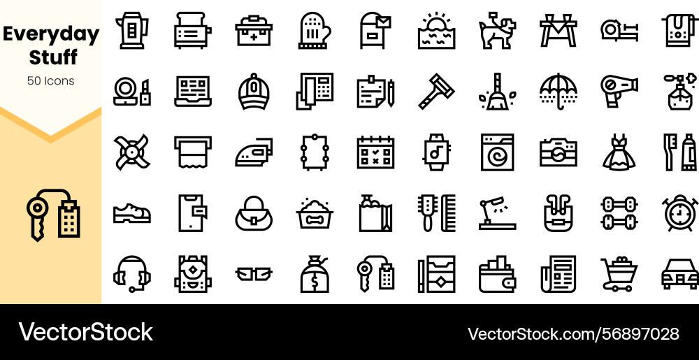 A collection of minimalistic icons representing A collection of minimalistic icons representing Vector Image