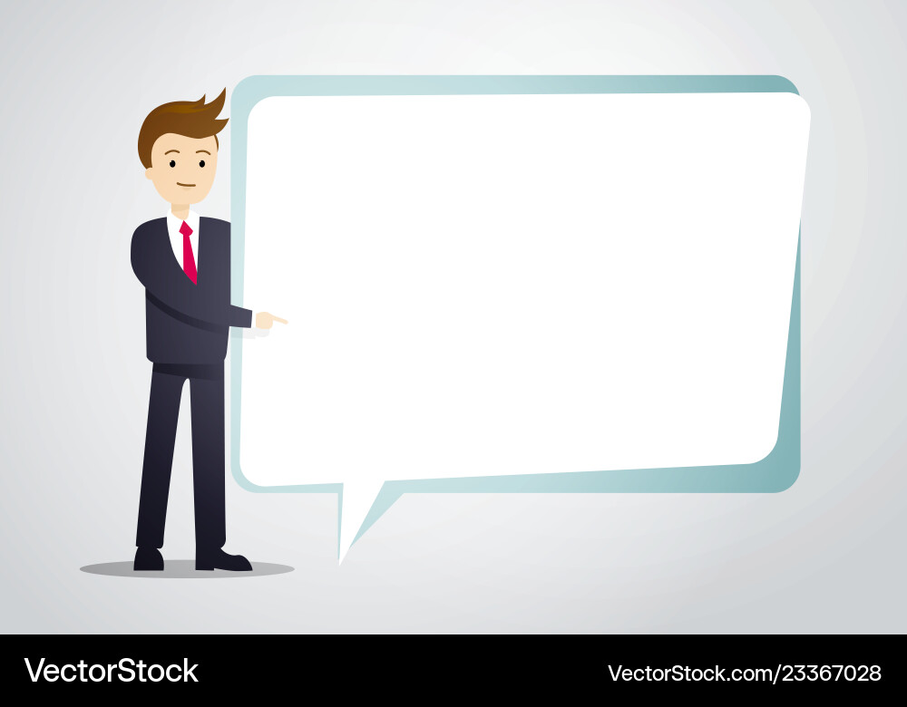 Businessman with Speech Bubble – Royalty-Free Vector | VectorStock