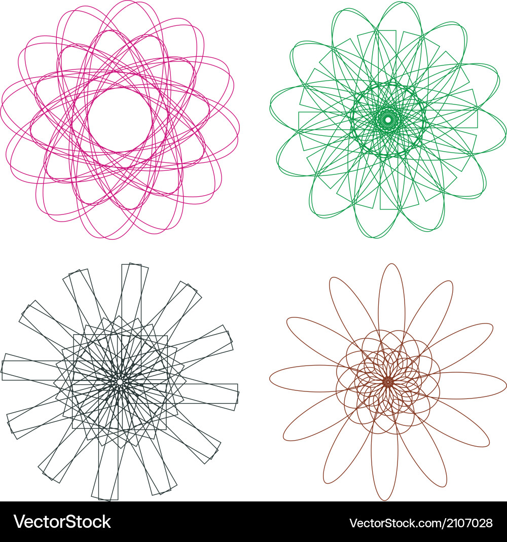 Colorful Spirograph Patterns vector image