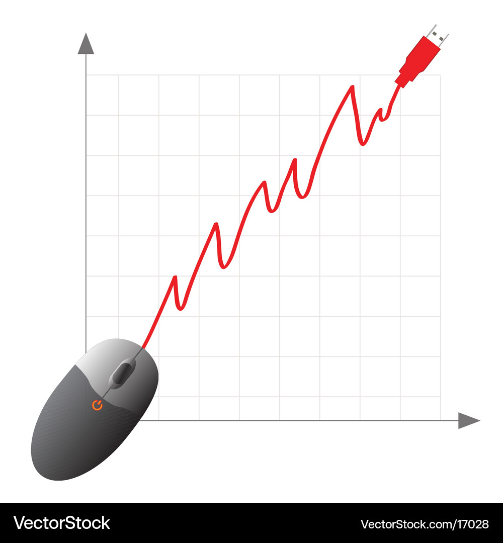 Computer Mouse Data Chart Vector Image