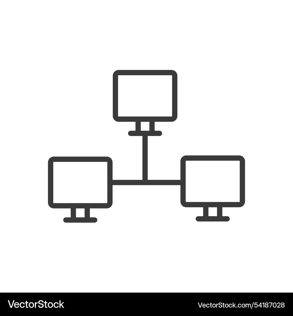 Computer network icon in line design Computer network icon in line design vector image