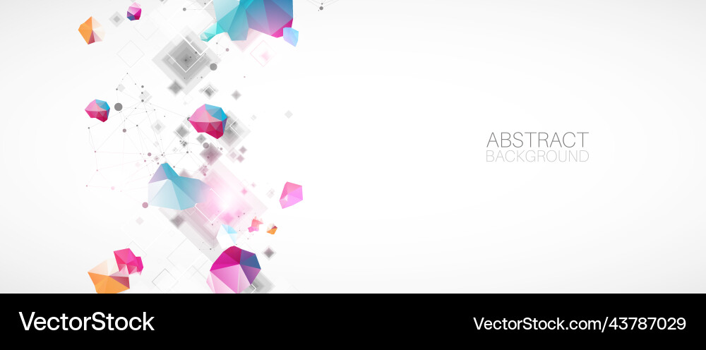 Abstract background with square pattern plexus vector image