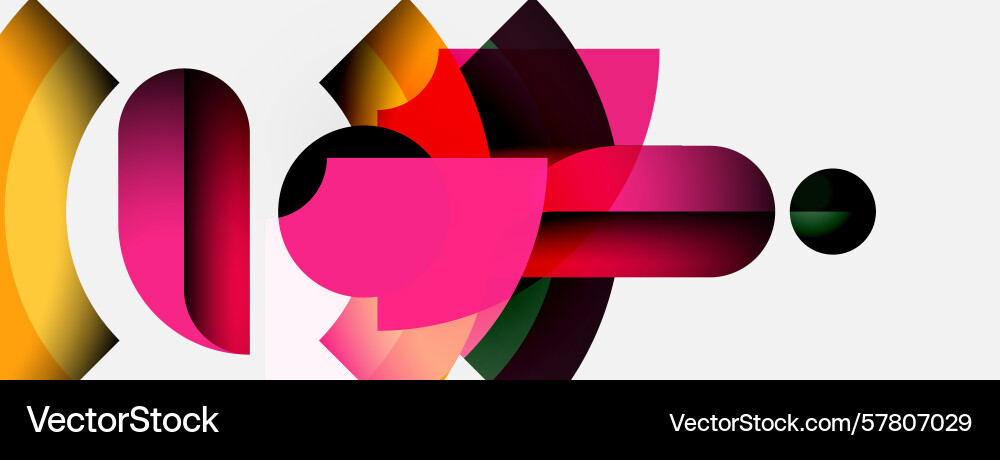 Abstract composition overlapping shapes vibrant vector image