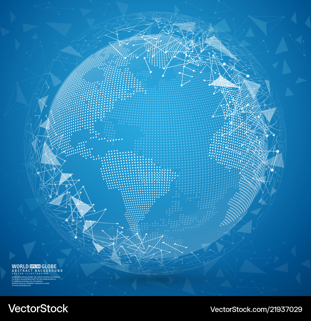 Abstract Globe with Connecting Dots vector image