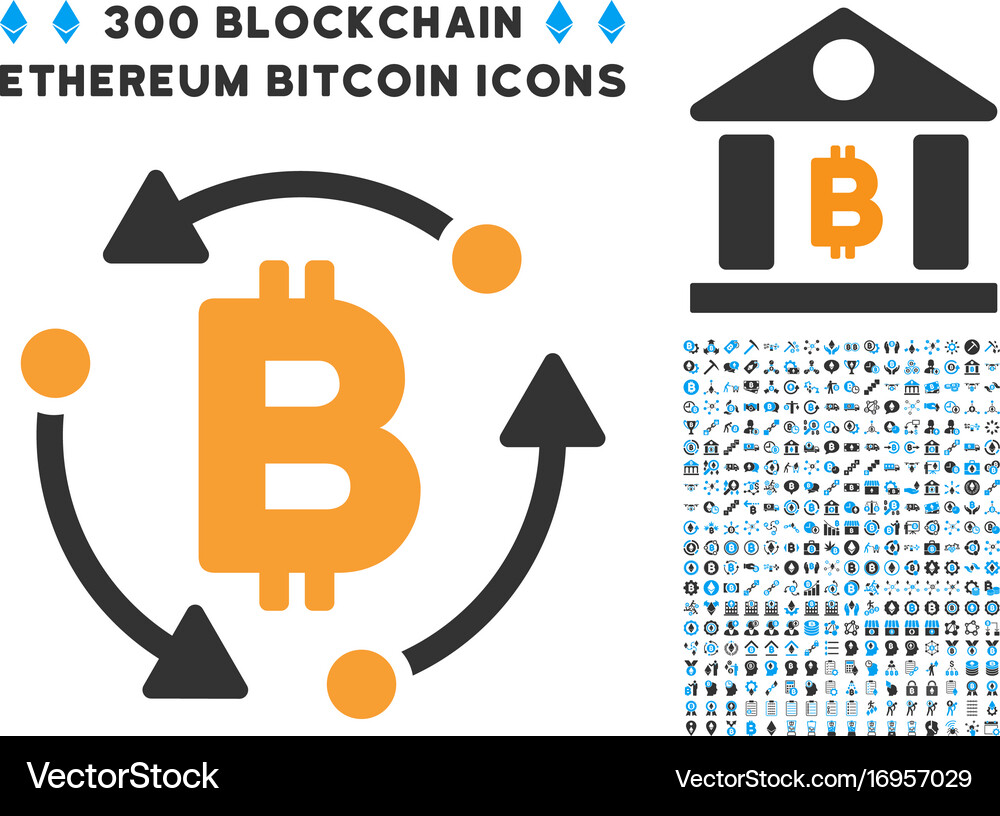 Bitcoin rotation flat icon with clip art – Royalty-Free Vector | VectorStock