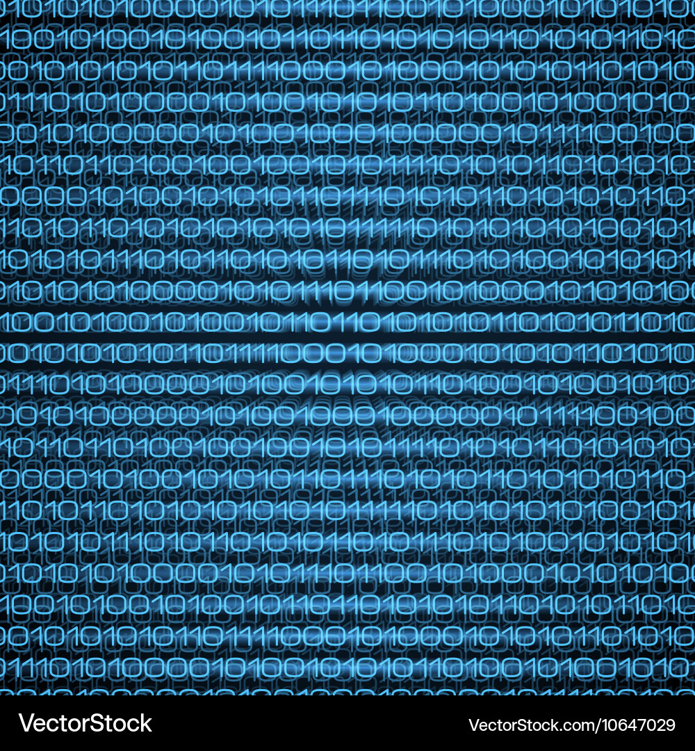Blue Binary Code Digital Data Stream Vector Image