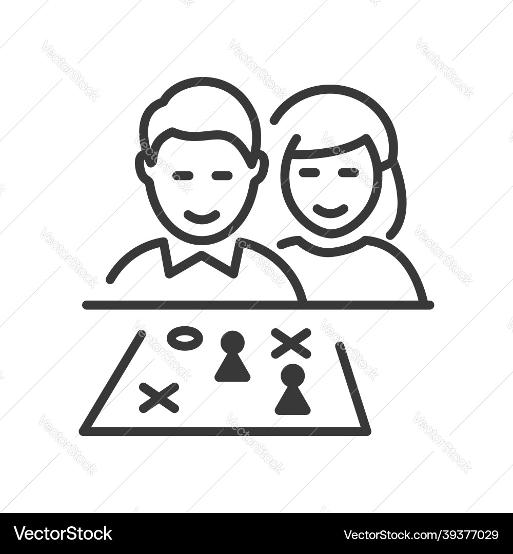 Board games - line design single isolated Board games - line design single isolated vector image