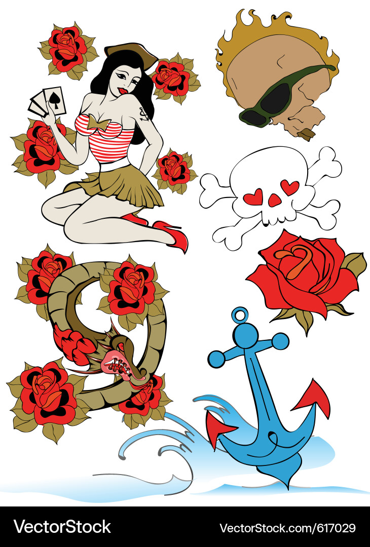 Classic Nautical Tattoo vector image