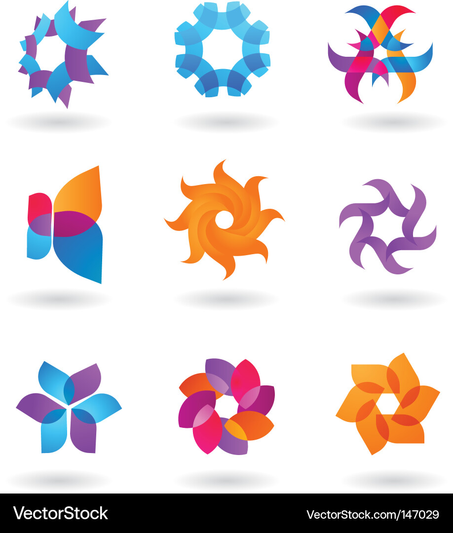 Colorful Abstract Star Icons vector image